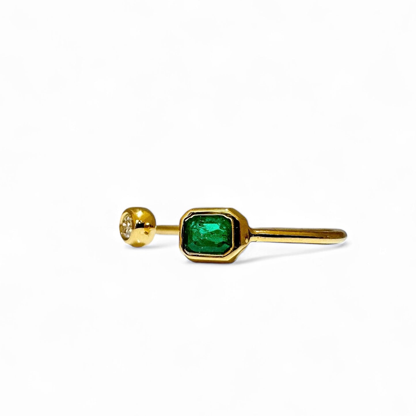 EMERALD BUTTON RING