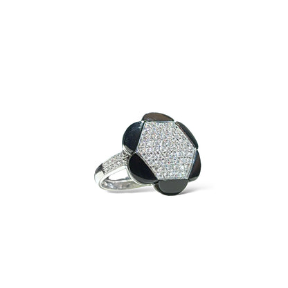 Pave Diamonds & Onyx Ring