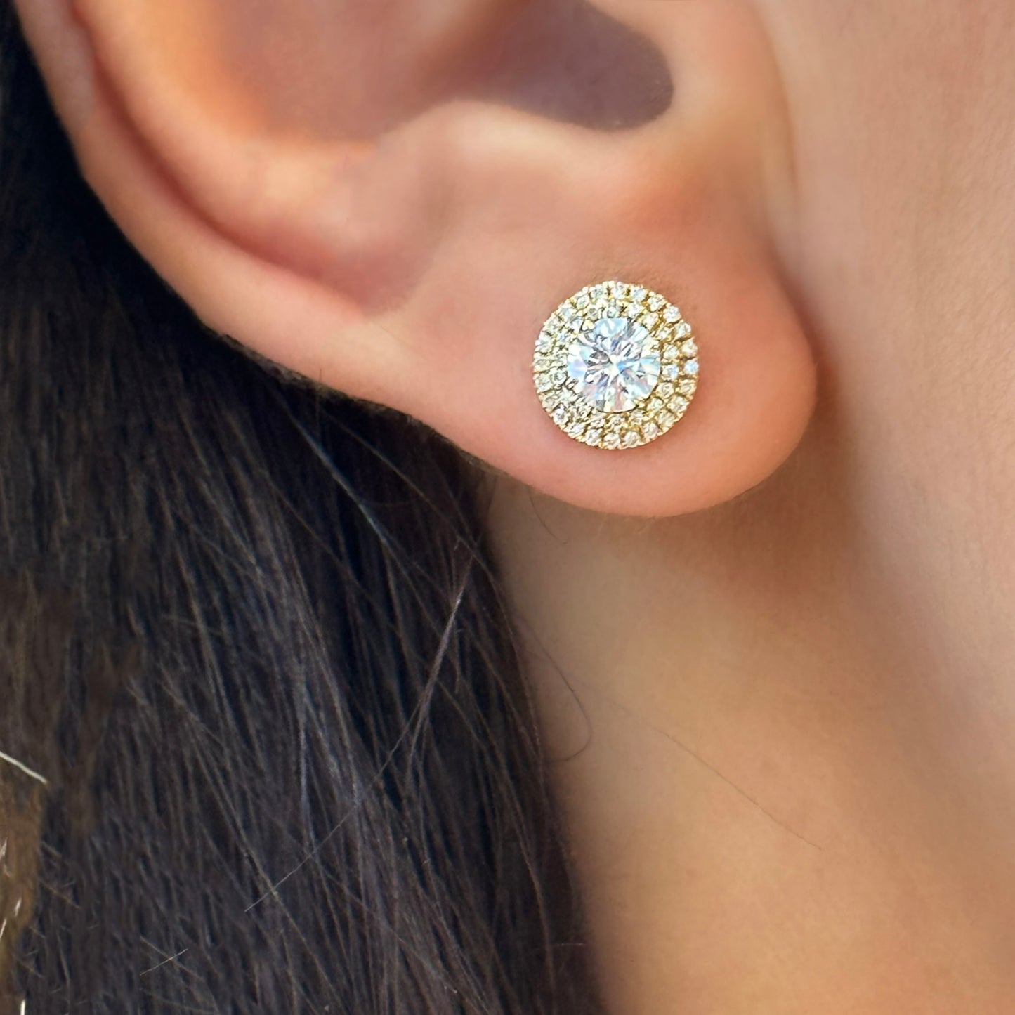 DOUBLE HALO STUD EARRINGS