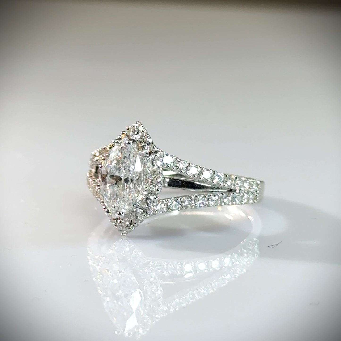 1.02 CT MARQUISE CUT HALO RING