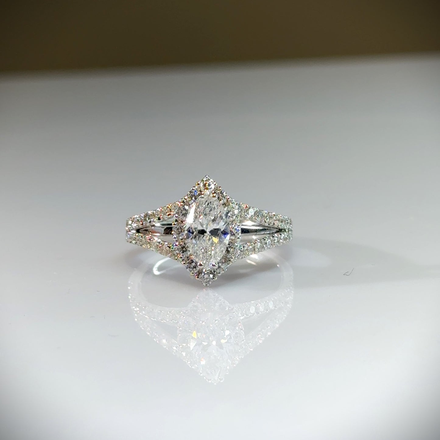 1.02 CT MARQUISE CUT HALO RING