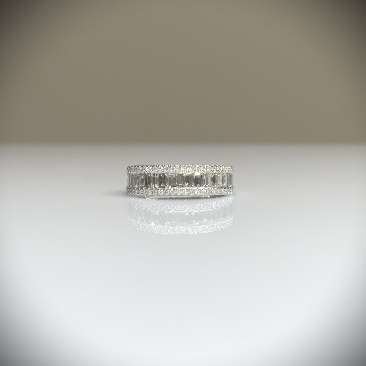 Half-set Baguette & Brilliant-cut Diamond Ring