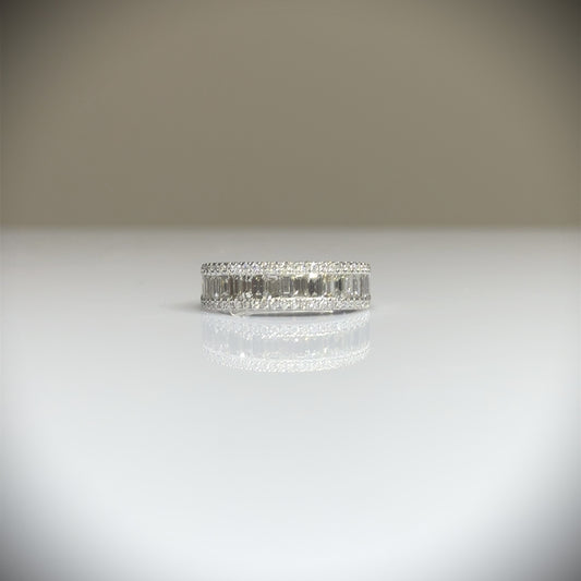 Half-set Baguette & Brilliant-cut Diamond Ring