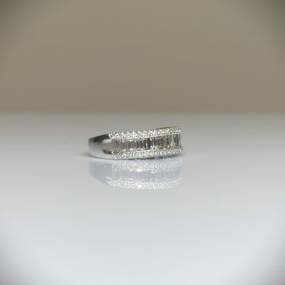 Half-set Baguette & Brilliant-cut Diamond Ring