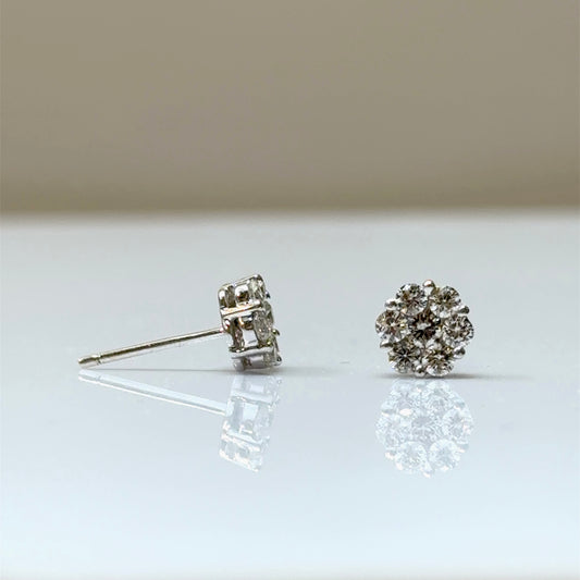 Large Flower Diamond Earrings