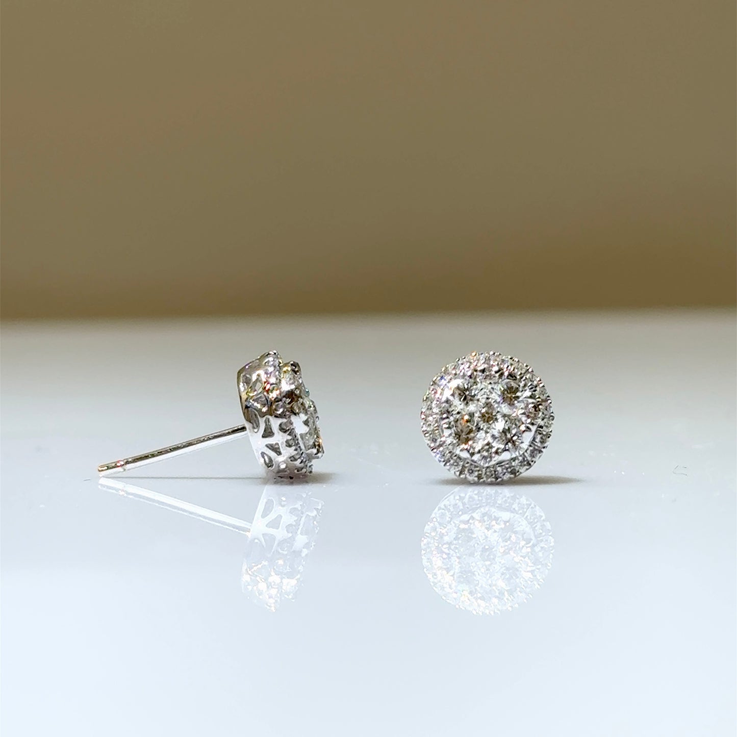 Multi Diamond Halo Earrings