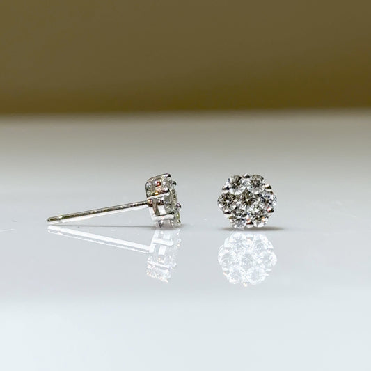 Medium Flower Diamond Earrings