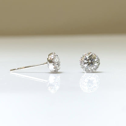 Diamond (LG) Halo Earrings