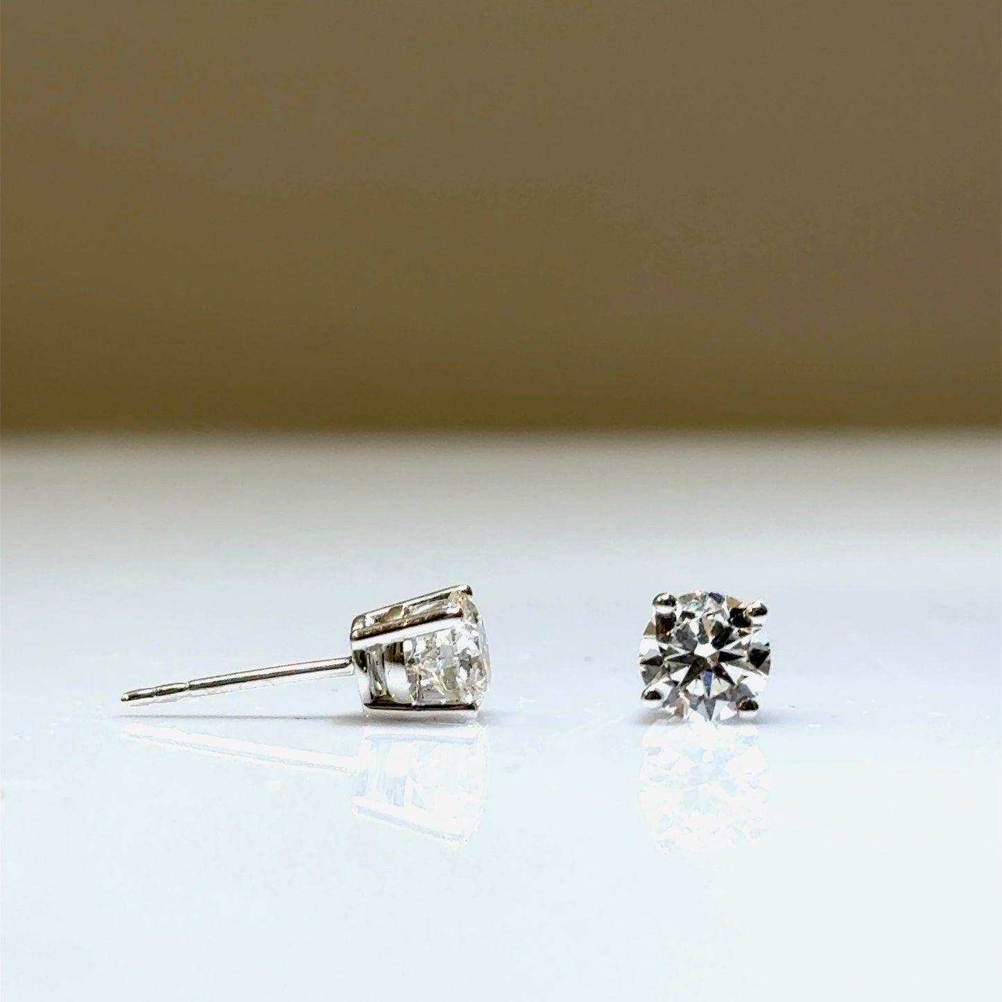 1.25 CT (LG) Diamond Solitaire Earrings