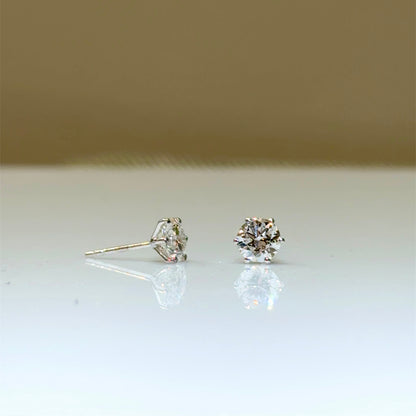 0.70 CT ROUND CUT DIAMOND SOLITAIRE EARRINGS