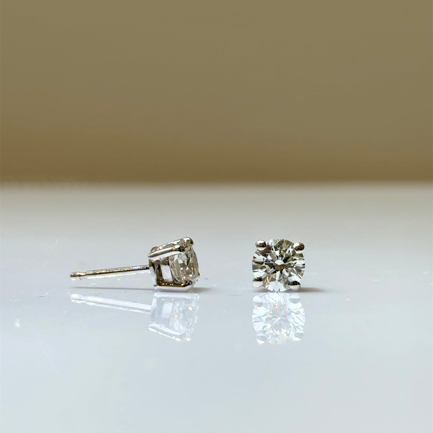 1.17 CT (LG) Diamond Solitaire Earrings