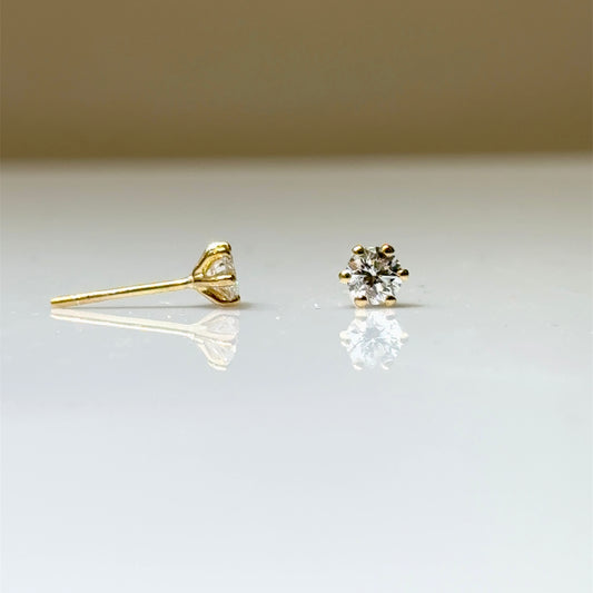 0.70 CT ROUND CUT DIAMOND SOLITAIRE EARRINGS