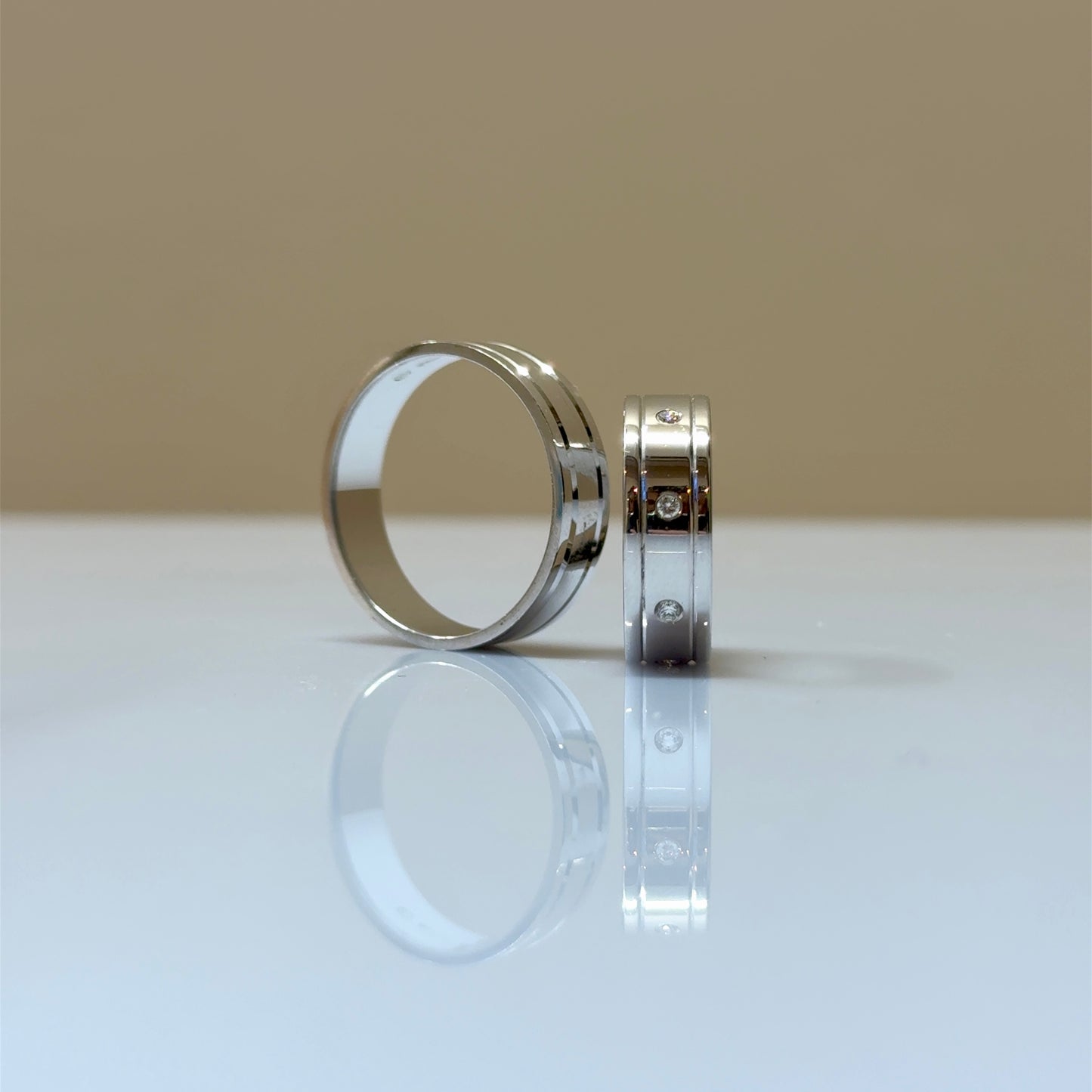 6mm White gold Wedding Rings with Diamonds