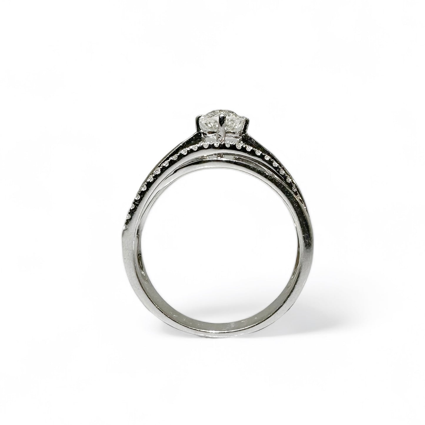 0.48 CT ROUND SOLITAIRE TWIST RING