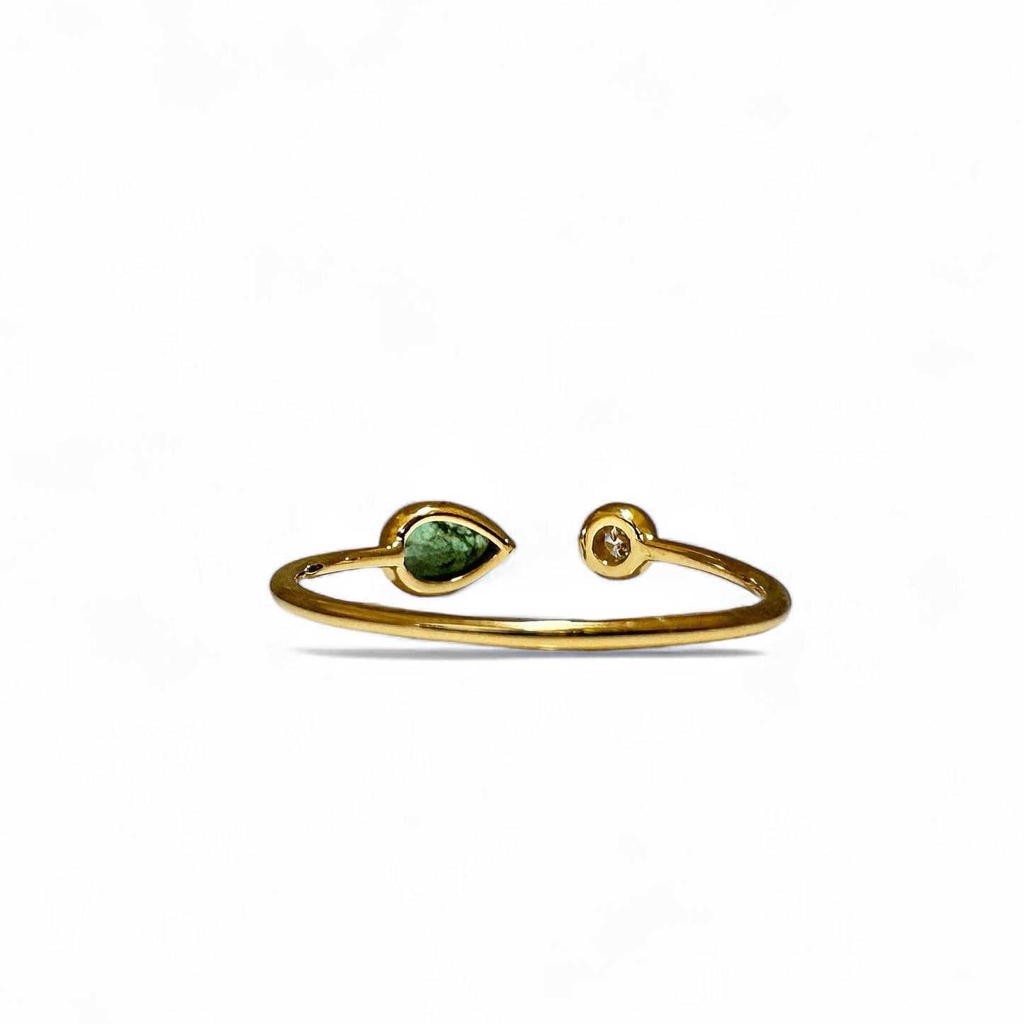 EMERALD BUTTON RING