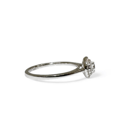 0.15 CT DOUBLE HALO ROUND SOLITAIRE RING