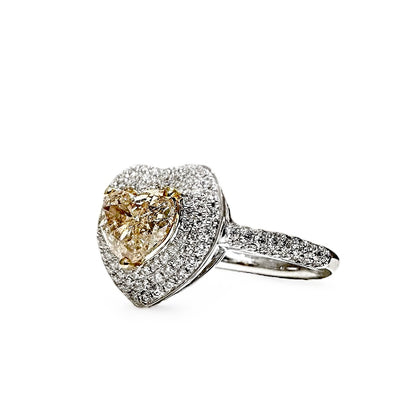 Natural Brown Heart Shape Diamond Ring