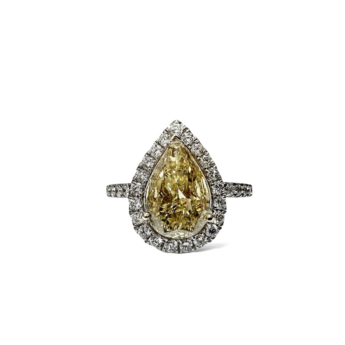 Natural 2.58 Ct Pear Shape Fancy Intense Yellow