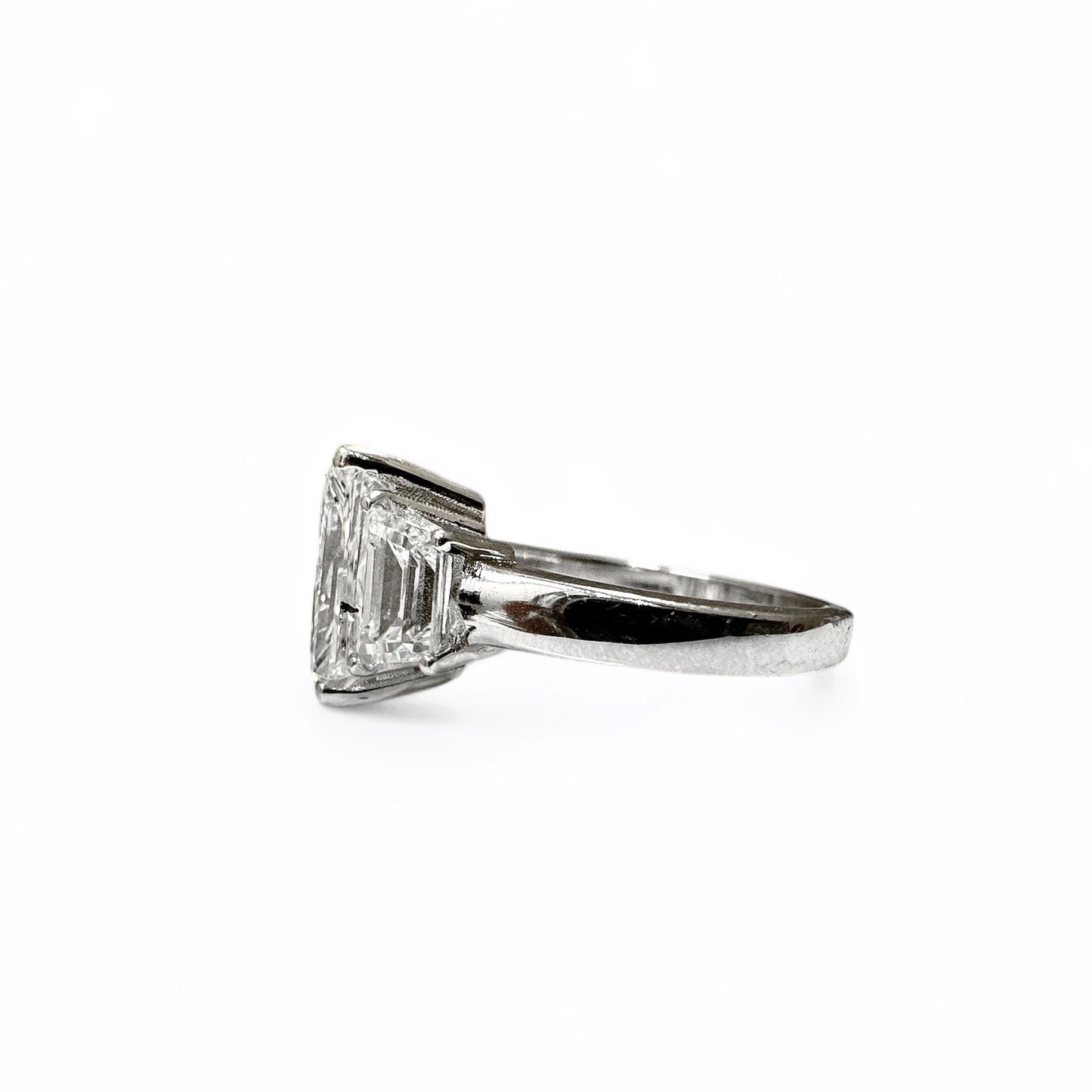 4.10 CT RADIANT CUT THREE STONE RING