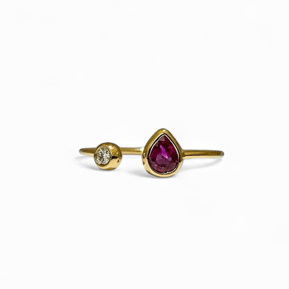 RUBY BUTTON RING