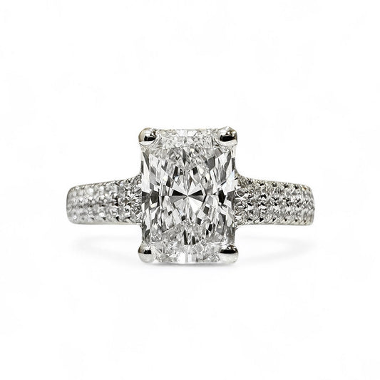 BAGUE SOLITAIRE PAVÉ COUPE RADIANTE 