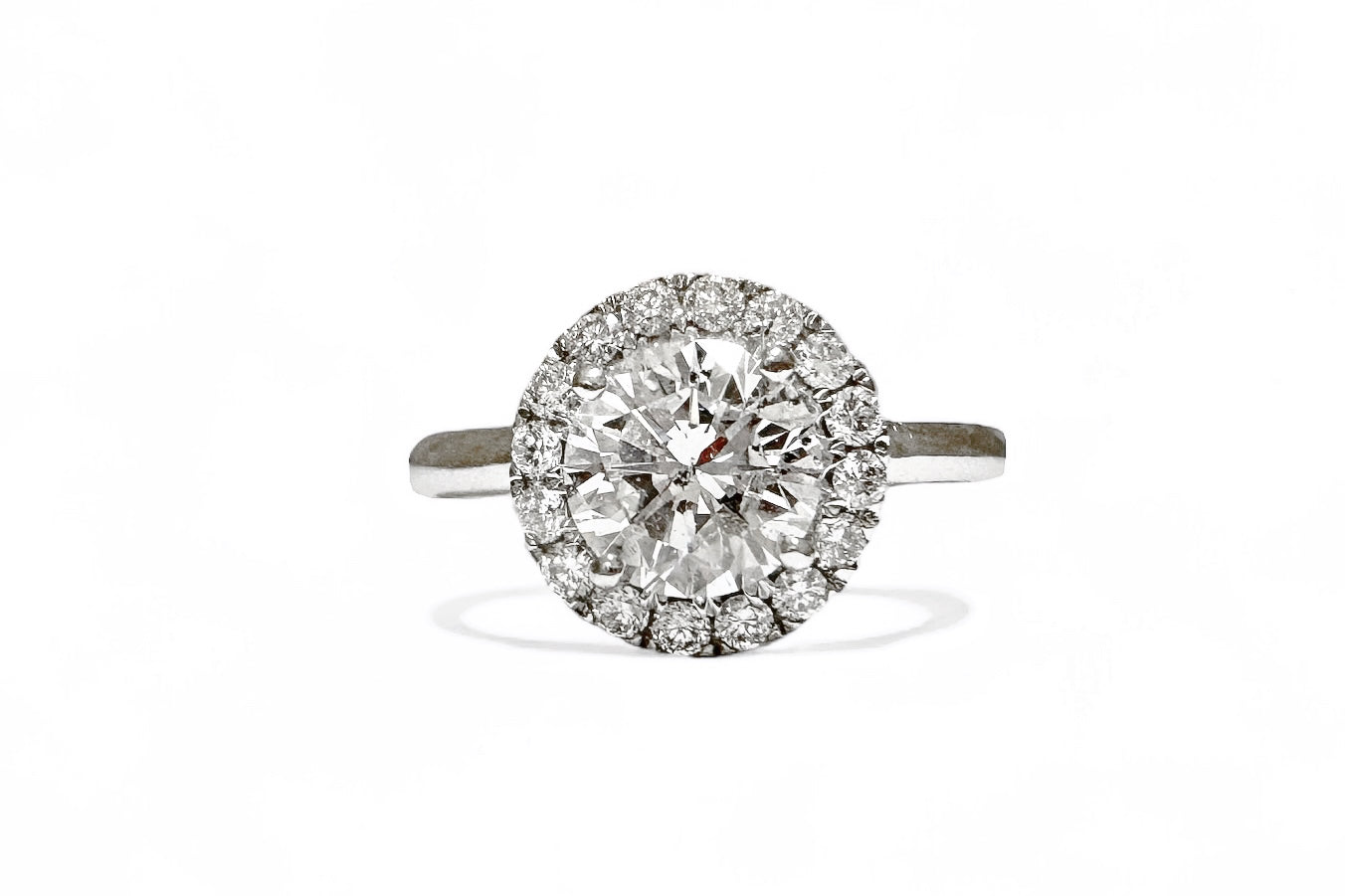 1.02 CT ROUND SOLITAIRE HALO RING