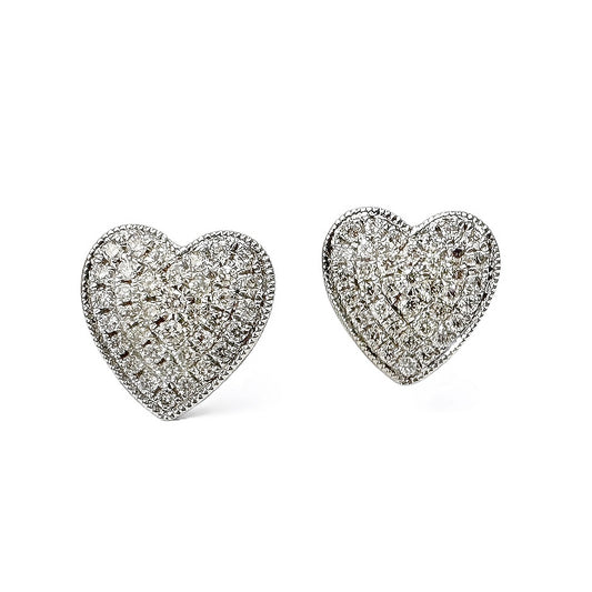 BOUCLES D'OREILLES EN DIAMANT EN FORME DE COEUR 