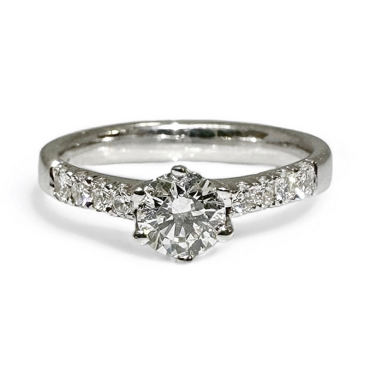 0.45 CT ROUND SOLITAIRE PAVÉ RING