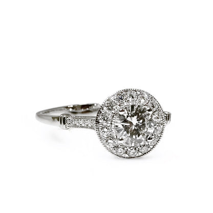 0.42 CT ART DECO ROUND SOLITAIRE RING