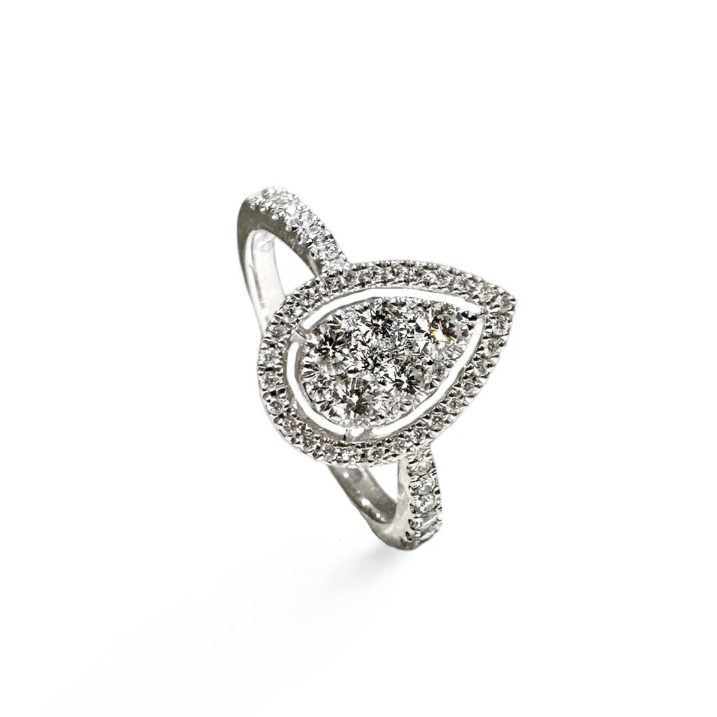 Illusion Halo Pear Shape Diamond Ring