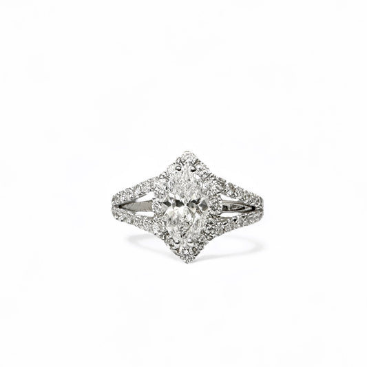 1.02 CT MARQUISE CUT HALO RING