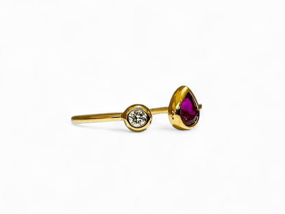 RUBY BUTTON RING