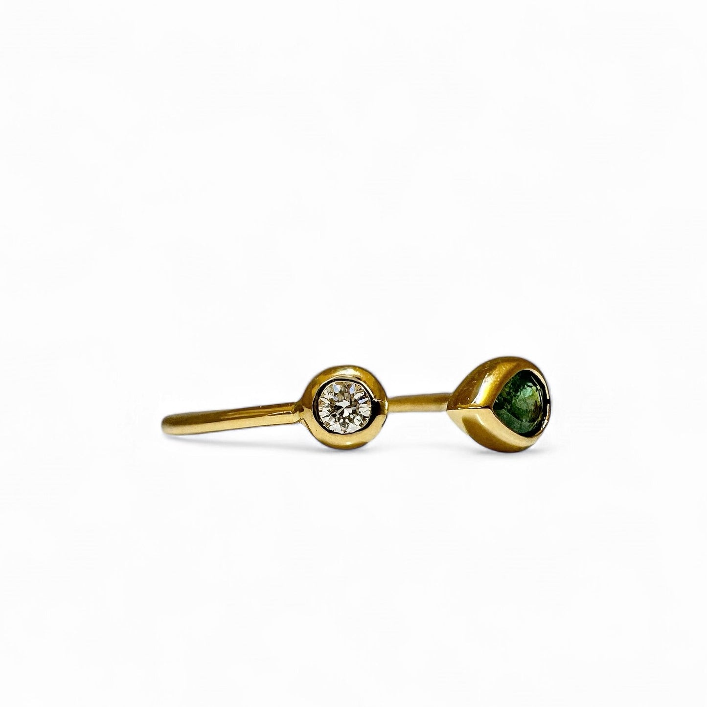 EMERALD BUTTON RING