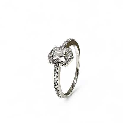 Hexagon Halo Diamond Ring