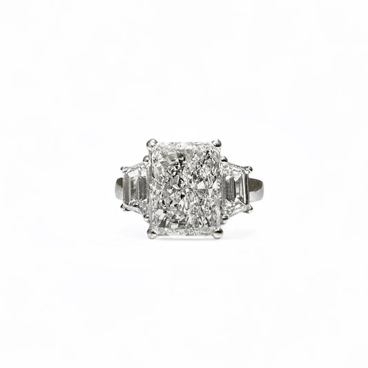 4.10 CT RADIANT CUT THREE STONE RING