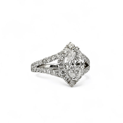 1.02 CT MARQUISE CUT HALO RING