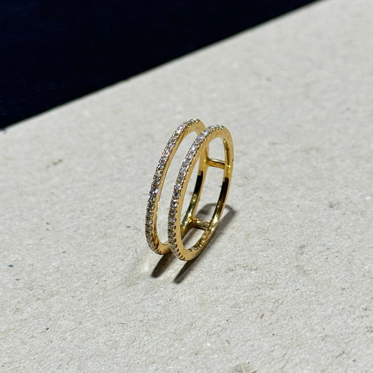 Double Pave Stack Ring