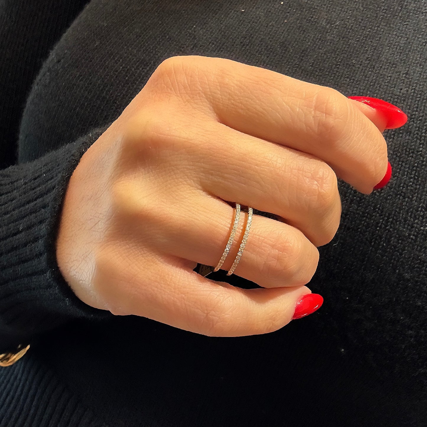 Double Pave Stack Ring