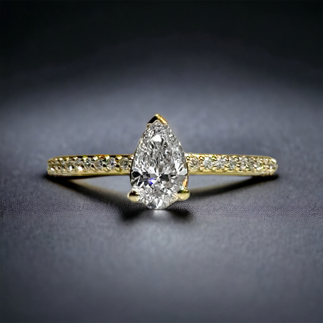 0.72 CT Pear Shape Diamond Ring