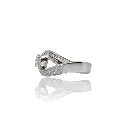 0.40 CT ROUND SOLITAIRE TWIST RING