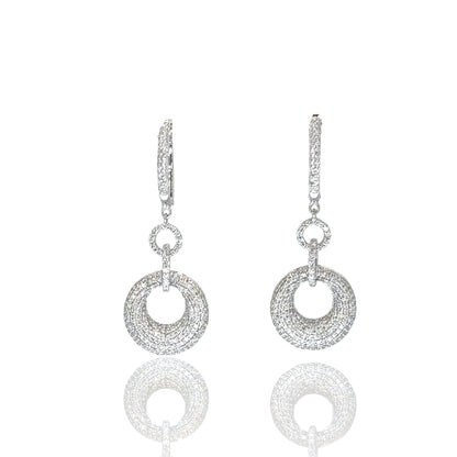 1.50 CT Dangle Circles Diamond Earrings