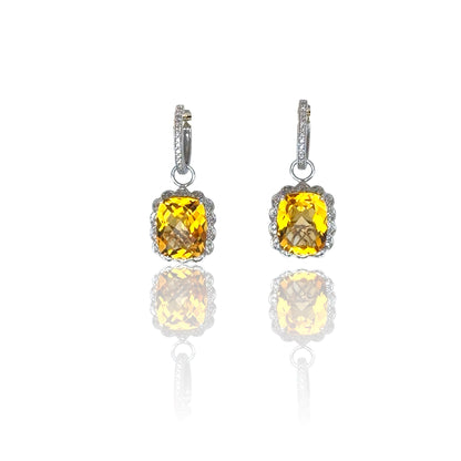 Topaz Diamond Dangle Earrings