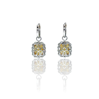 Topaz Diamond Dangle Earrings