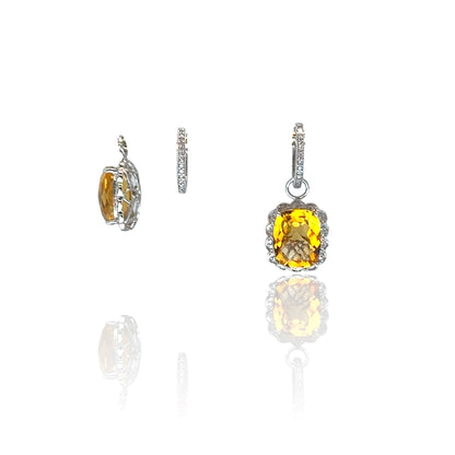 Topaz Diamond Dangle Earrings