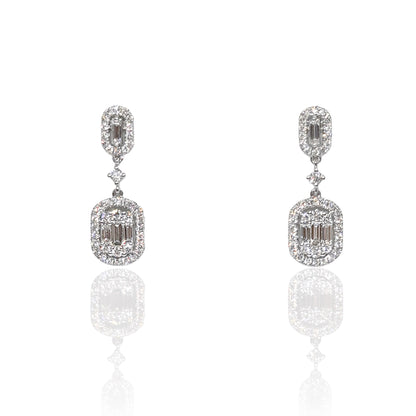 Illusion halo Diamond Earrings