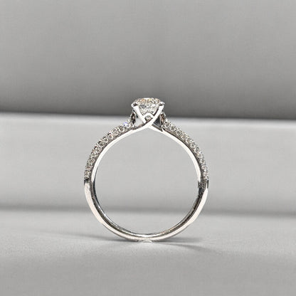 0.68 CT ROUND CUT ENGAGEMENT PAVÉ RING