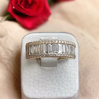 Half-set Baguette & Brilliant-cut Diamond Ring