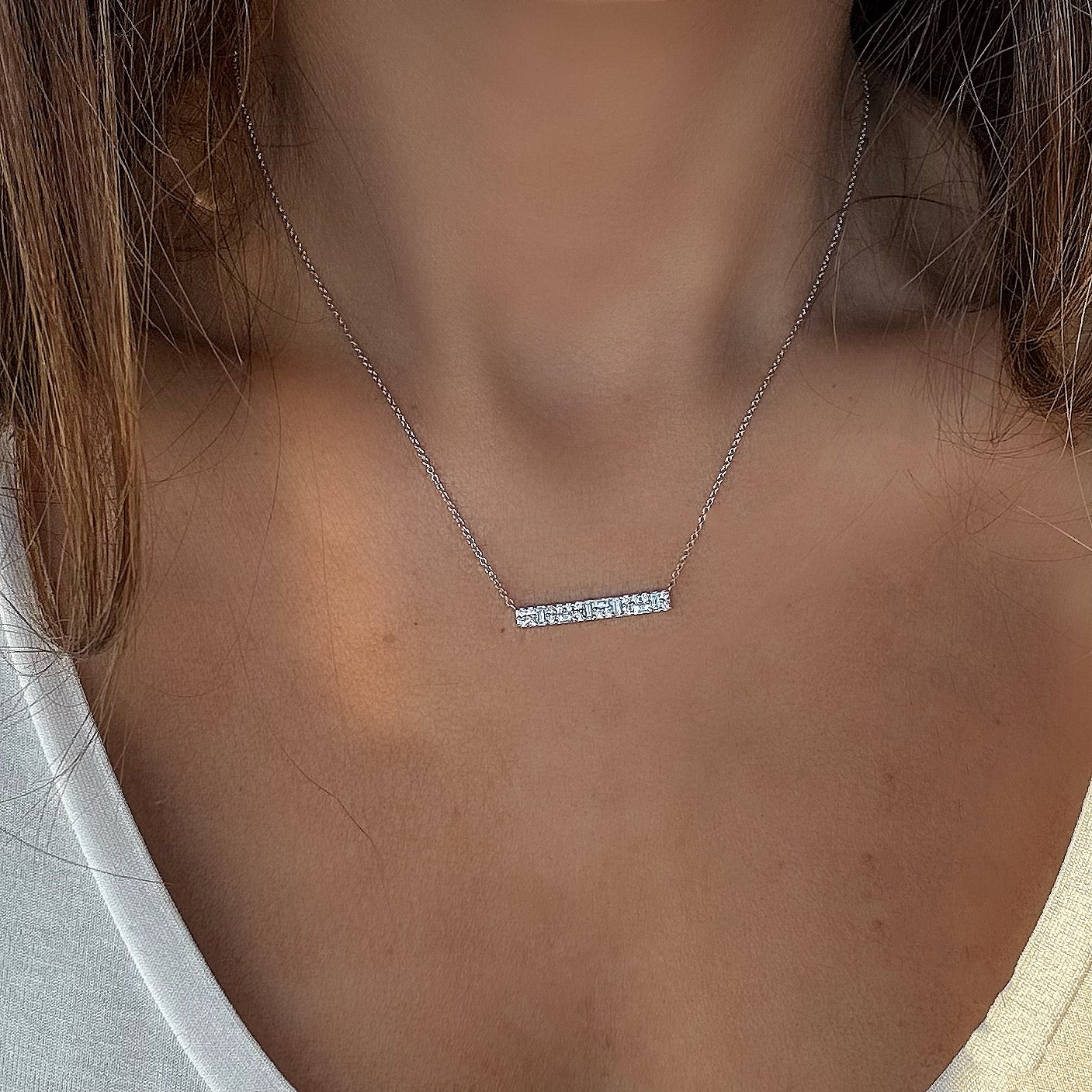 Diamond Bar Necklace