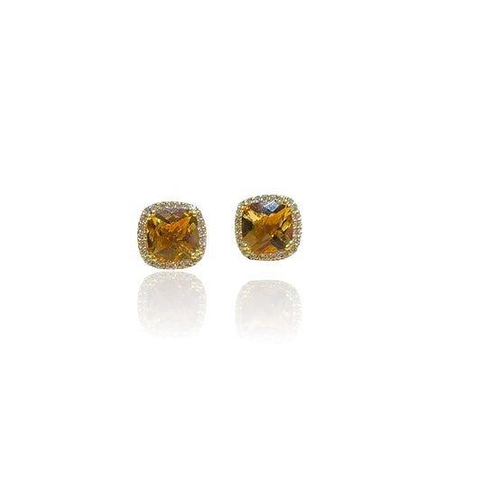 4.55 CT Citrine Set in Diamond Halo Setting