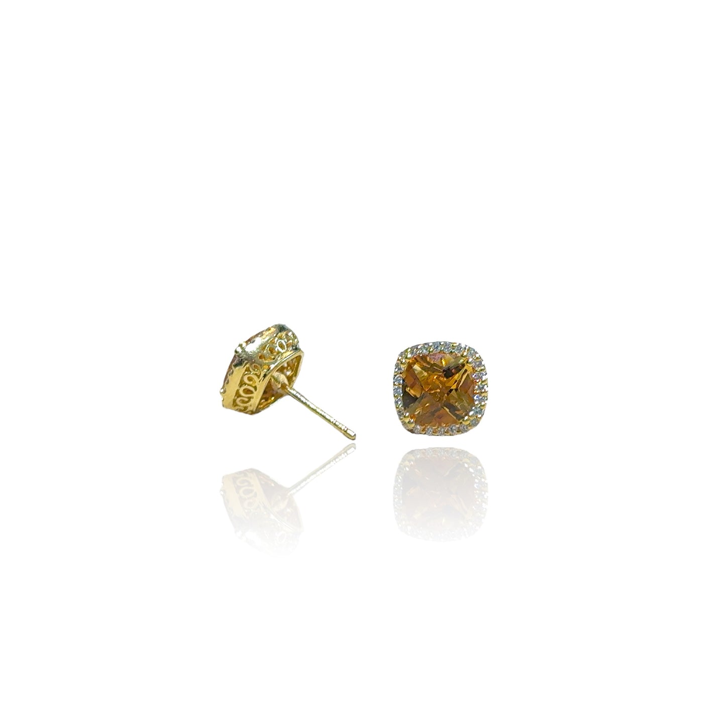 4.55 CT Citrine Set in Diamond Halo Setting